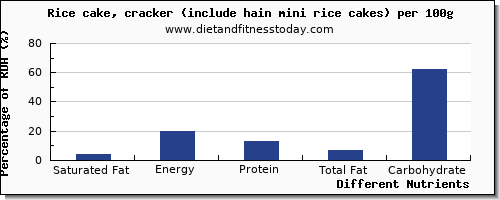 chart to show highest saturated fat in rice cakes per 100g